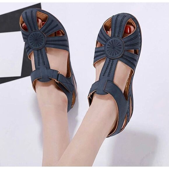 NEW Sandals Ankle Strap Comfortable Round Toe Shoes 9.5 - Picture 4 of 7